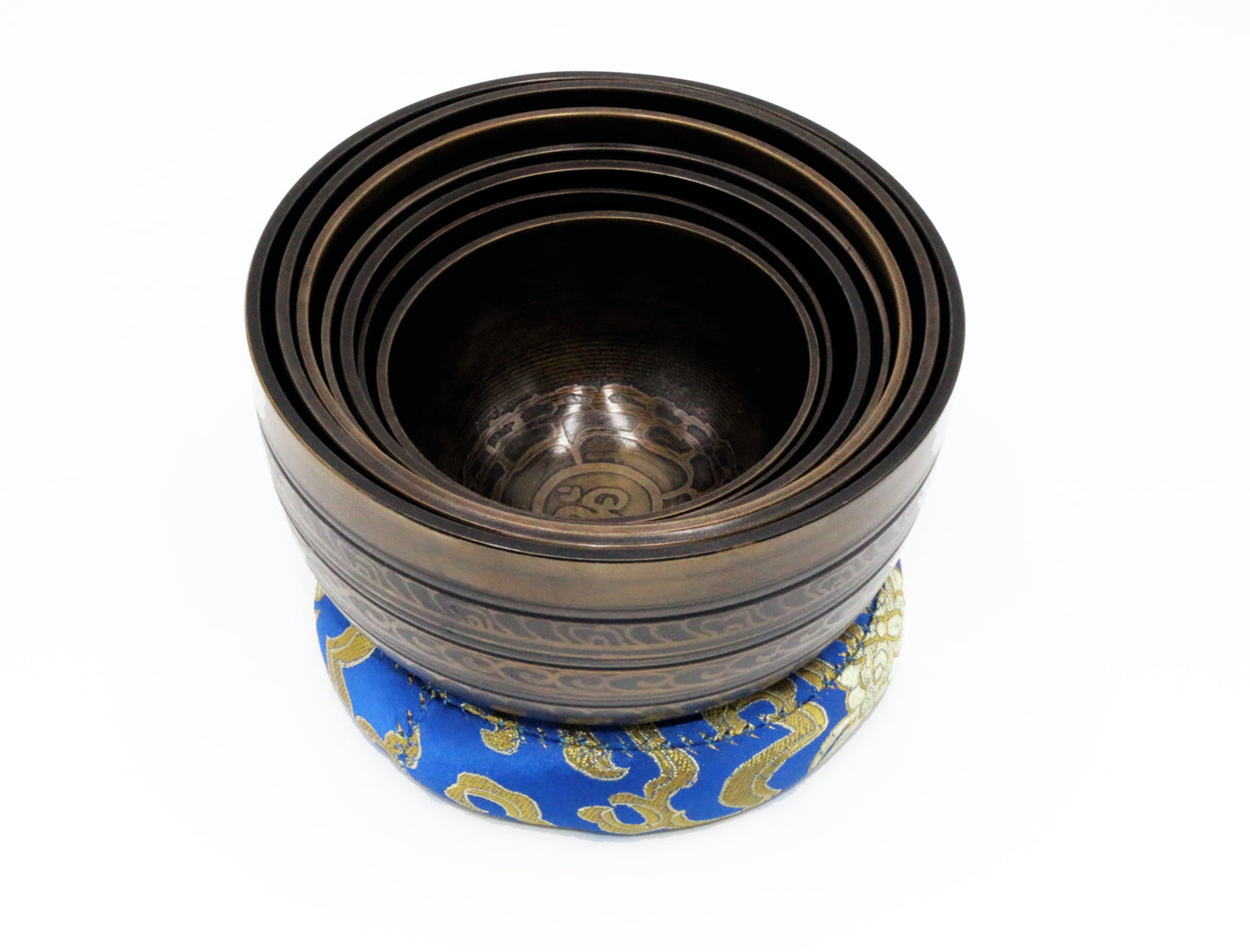 Set of Seven High Sided Tibetan Singing Bowl