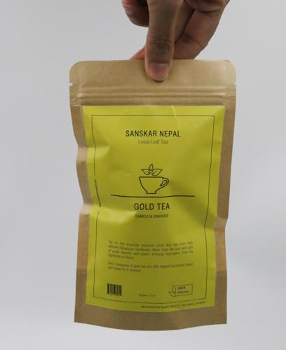 SANSKAR NEPAL Himalayan Gold Tea Loose Leaf - 50 gms/1.7 oz - 25+ cups - High Altitude Nepali Tea