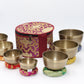 Set of Seven High Sided Tibetan Singing Bowl
