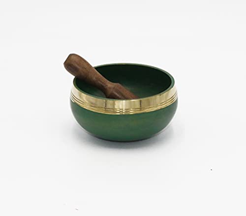 Singing Bowl - For Meditation, Yoga, Sound Therapy, Spiritual Healing, Prayer, Relaxation, Gift (Green)