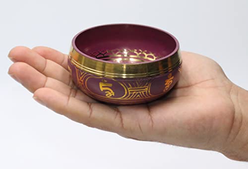 Tibetan Colored Singing Bowl Set-For Meditation, Yoga, Sound Therapy, Spiritual Healing, Prayer, Mind and Body Relaxation (3")