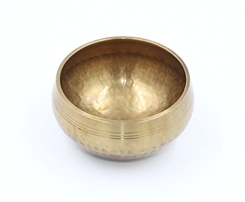 SANSKAR NEPAL Tibetan Hand Hammered Singing Bowl - 3 Inch - For Meditation, Yoga, Sound Therapy, Spiritual Healing, Prayer, Mind and Body Relaxation (3") (Red)