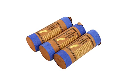 Ancient Tibetan Sandalwood Incense - for Mediation, Yoga, Prayer, Aromatic Medicine, Stress Reliever, Calmness (Bundle of Three)