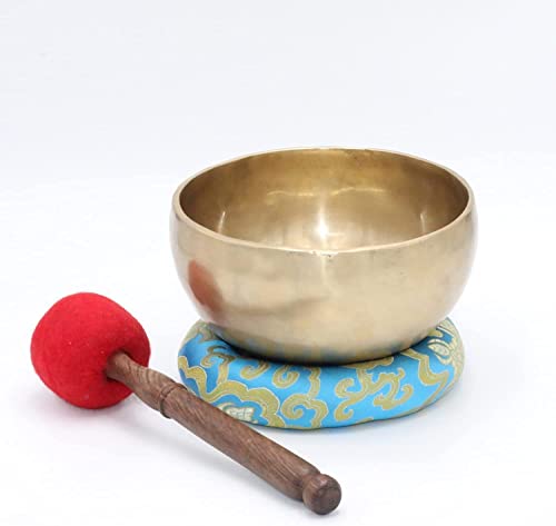 Tibetan Healing Singing Bowl - Handmade, For Meditation, Yoga, Sound Therapy, Spiritual Healing, Prayer, Mind and Body Relaxation, Good Wellbeing (10.5")