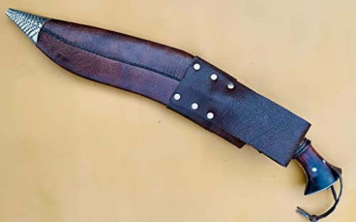 Bush crafts Khukuri - 16" Hand Forged 5 Fullers Blade Kukri - Hand Forged Full Tang - EGKH Outdoor Blade - Balance water tempered for heavy work - High Carbon Steel Knives