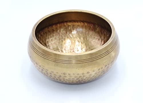 SANSKAR NEPAL Tibetan Singing Bowl Hand Hammered - 5.5 Inch - For Mediation, Yoga, Sound Therapy, Spiritual Healing, Prayer, Mind and Body Relaxation (5.5")