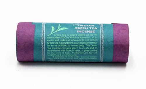 Ancient Tibetan Green Tea Incense - for Mediation, Yoga, Prayer, Aromatic Medicine, Stress Reliever, Calmness