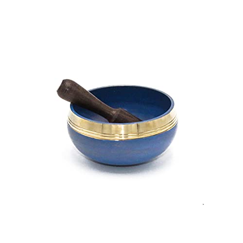 Singing Bowl - For Meditation, Yoga, Sound Therapy, Spiritual Healing, Prayer, Relaxation, Gift (Blue)