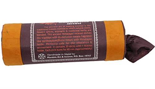 Ancient Tibetan Himalayan Spice Incense - for Mediation, Yoga, Prayer, Aromatic Medicine, Stress Reliever, Calmness (Bundle of Three)