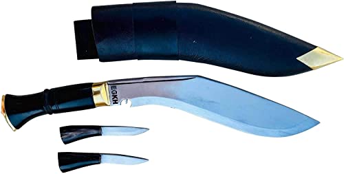 Nepal Army Kukri - Authentic Hand - Hammered Hand Forged Historical High Carbon Steel 9” Blade Khukuri Knives - EGKH Factory Outlet in Nepal - Ready to use Outdoor - Balance water tempered -