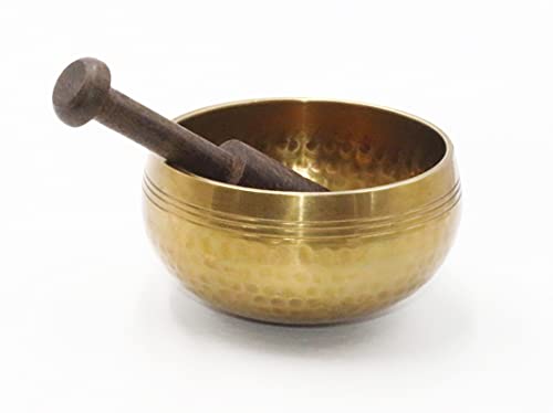 SANSKAR NEPAL Tibetan Hand Hammered Singing Bowl - 3.5 Inch Diameter - For Meditation, Yoga, Sound Therapy, Spiritual Healing, Prayer, Mind and Body Relaxation (3.5") (SKY BLUE)