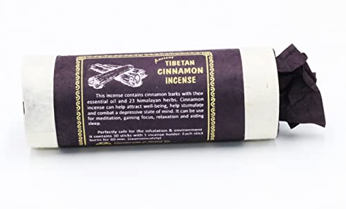 Ancient Tibetan Cinnamon Incense - for Mediation, Yoga, Prayer, Aromatic Medicine, Stress Reliever, Calmness