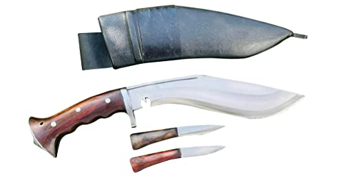 10" 2 Fuller Full Tang Bush Crafting Kukri - Authentic Farming Khukuri Blade - EGKH Factory Outlet in Nepal - Ready to use Outdoor Knives - Balance water tempered - High Carbon Steel