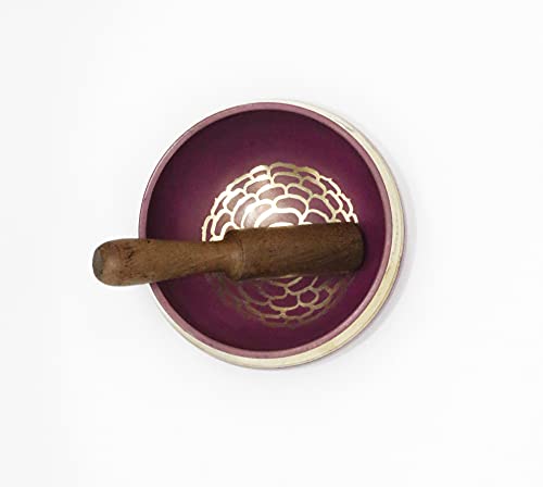 Singing Bowl - For Meditation, Yoga, Sound Therapy, Spiritual Healing, Prayer, Relaxation, Gift (Dark Purple)