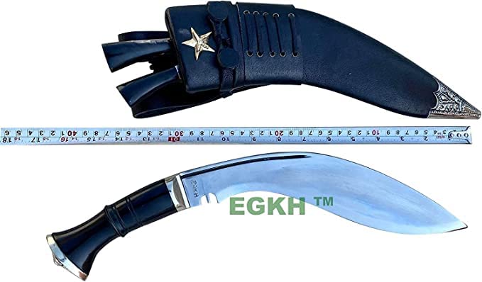 Kukri Manufacture - 11" BSI Historical Khukuri - Traditional Hand Forged Full Tang Sharpen Blade - EGKH Outdoor Knives - Balance water tempered - High Carbon Steel