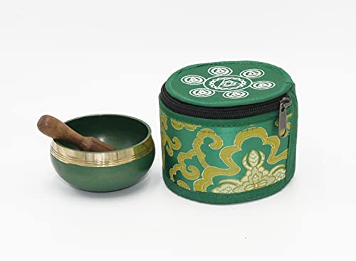 Singing Bowl - For Meditation, Yoga, Sound Therapy, Spiritual Healing, Prayer, Relaxation, Gift (Green)