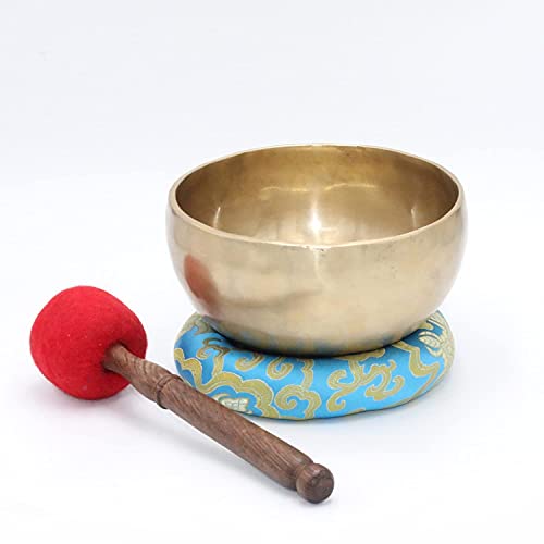 Tibetan Healing Singing Bowl - Handmade, For Meditation, Yoga, Sound Therapy, Spiritual Healing, Prayer, Mind and Body Relaxation, Good Wellbeing (7.5")