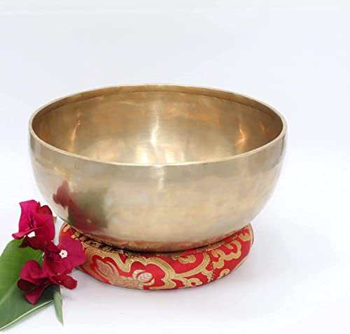 Tibetan Healing Singing Bowl - Handmade, For Meditation, Yoga, Sound Therapy, Spiritual Healing, Prayer, Mind and Body Relaxation, Good Wellbeing (11")