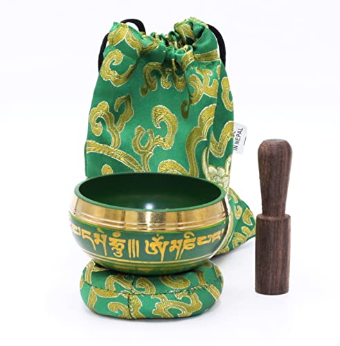 Tibetan Colored Singing Bowl Set-For Meditation, Yoga, Sound Therapy, Spiritual Healing, Prayer, Mind and Body Relaxation (3")