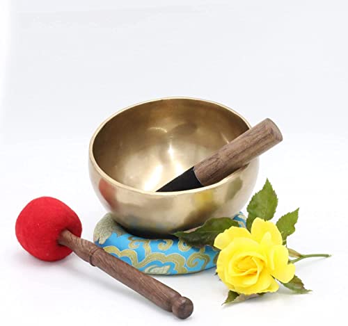 Tibetan Healing Singing Bowl - Handmade, For Meditation, Yoga, Sound Therapy, Spiritual Healing, Prayer, Mind and Body Relaxation, Good Wellbeing (10.5")