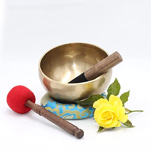 Tibetan Healing Singing Bowl - Handmade, For Meditation, Yoga, Sound Therapy, Spiritual Healing, Prayer, Mind and Body Relaxation, Good Wellbeing (7.5")