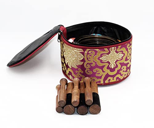 SANSKAR NEPAL Tibetan Singing Bowl Set of 7 High Sided Black with Carry Box | Bells for Meditation and Yoga | Sound Therapy Instruments | Singing Bowl Set for Chakra Healing