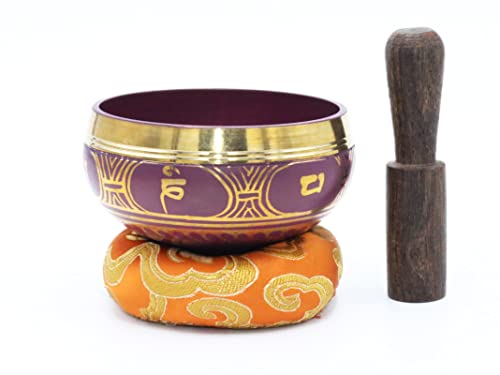 Tibetan Colored Singing Bowl Set-For Meditation, Yoga, Sound Therapy, Spiritual Healing, Prayer, Mind and Body Relaxation (3")