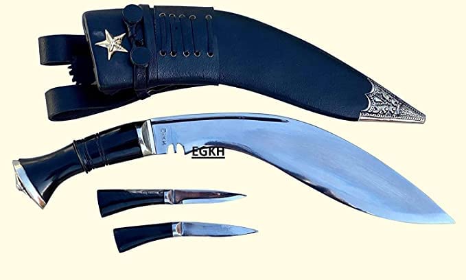 Kukri Manufacture - 11" BSI Historical Khukuri - Traditional Hand Forged Full Tang Sharpen Blade - EGKH Outdoor Knives - Balance water tempered - High Carbon Steel