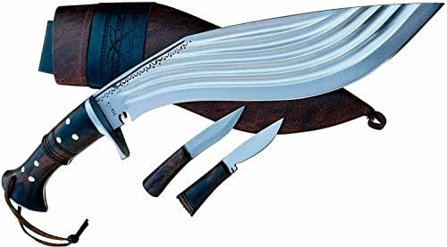 12” 5 fullers Blade Full Tang Heavy Work Kukri - Farmer Bush Crafting Blade Knives - Hand Forged EGKH Factory Outlet in Nepal - Ready to use Outdoor Camping Khukuri - Balance water tempered