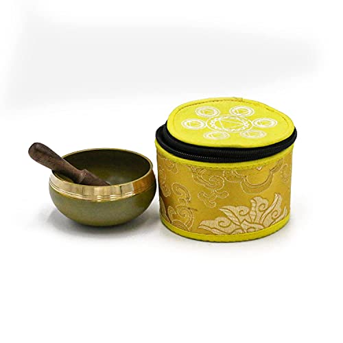 Singing Bowl - For Meditation, Yoga, Sound Therapy, Spiritual Healing, Prayer, Relaxation, Gift (Yellow)