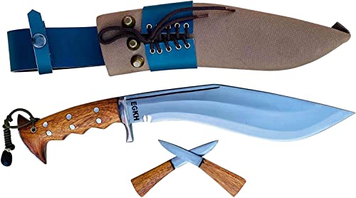 Authentic Official Issued Kukri - 10" Blade Iraqi Operation Gripper Blocker Handle - Traditional Hand Forged Full Tang Blade - EGKH Outdoor Knives - Balance water tempered - High Carbon Steel