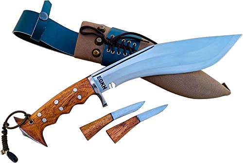 Authentic Official Issued Kukri - 10" Blade Iraqi Operation Gripper Blocker Handle - Traditional Hand Forged Full Tang Blade - EGKH Outdoor Knives - Balance water tempered - High Carbon Steel