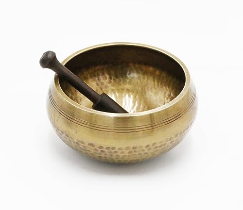 SANSKAR NEPAL Tibetan Hand Hammered Singing Bowl - 3 Inch - For Meditation, Yoga, Sound Therapy, Spiritual Healing, Prayer, Mind and Body Relaxation (3") (Red)