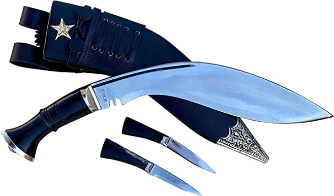 Kukri Manufacture - 11" BSI Historical Khukuri - Traditional Hand Forged Full Tang Sharpen Blade - EGKH Outdoor Knives - Balance water tempered - High Carbon Steel