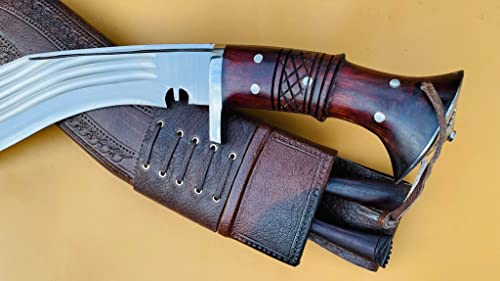 Bush crafts Khukuri - 16" Hand Forged 5 Fullers Blade Kukri - Hand Forged Full Tang - EGKH Outdoor Blade - Balance water tempered for heavy work - High Carbon Steel Knives