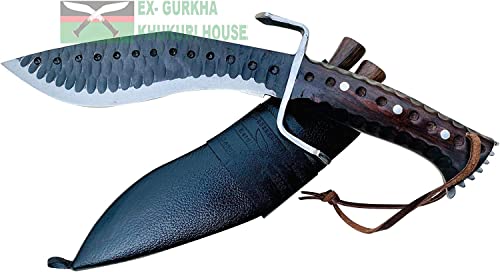 8" Custom Made Farmer Rust free Kukri - Traditional Hand Forged Blade - Everyday Heavy Duty Full Tang - EGKH Outdoor Knives - Balance water tempered for daily Work