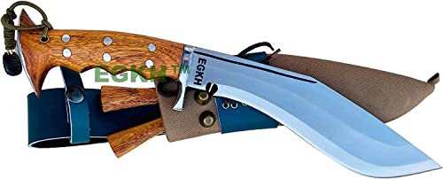 Authentic Official Issued Kukri - 10" Blade Iraqi Operation Gripper Blocker Handle - Traditional Hand Forged Full Tang Blade - EGKH Outdoor Knives - Balance water tempered - High Carbon Steel