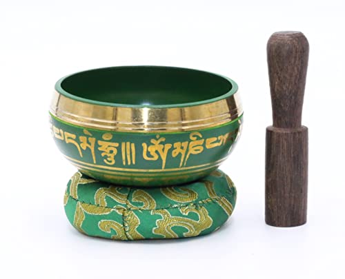 Tibetan Colored Singing Bowl Set-For Meditation, Yoga, Sound Therapy, Spiritual Healing, Prayer, Mind and Body Relaxation (3")