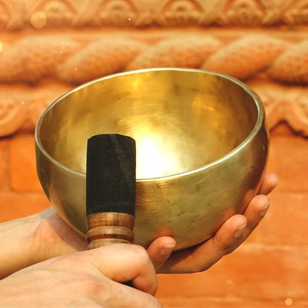 Tibetan Healing Singing Bowl - Handmade, For Meditation, Yoga, Sound Therapy, Spiritual Healing, Prayer, Mind and Body Relaxation, Good Wellbeing (10")