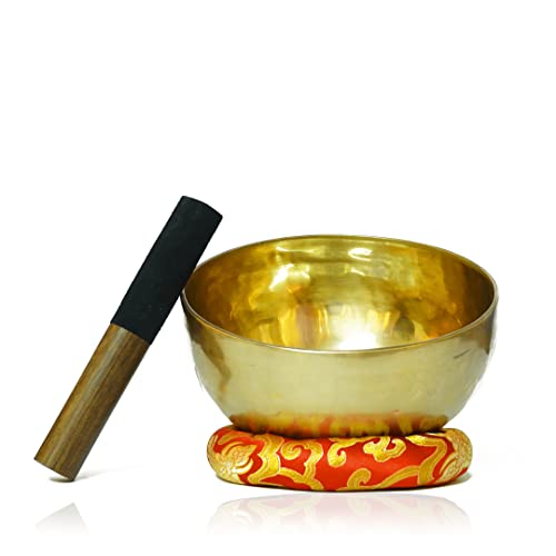 Tibetan Healing Singing Bowl - Handmade, For Meditation, Yoga, Sound Therapy, Spiritual Healing, Prayer, Mind and Body Relaxation, Good Wellbeing (10")