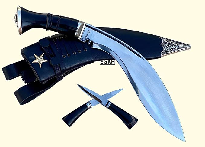 Kukri Manufacture - 11" BSI Historical Khukuri - Traditional Hand Forged Full Tang Sharpen Blade - EGKH Outdoor Knives - Balance water tempered - High Carbon Steel