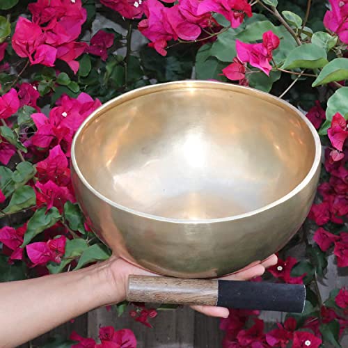 Tibetan Healing Singing Bowl - Handmade, For Meditation, Yoga, Sound Therapy, Spiritual Healing, Prayer, Mind and Body Relaxation, Good Wellbeing (10.5")