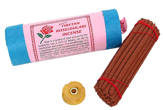 Ancient Tibetan Rose Incense-for Meditation, Yoga, Great Aroma, Good Vibes, Prayer, Worship (Single)