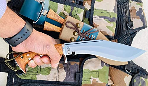 Authentic Official Issued Kukri - 10" Blade Iraqi Operation Gripper Blocker Handle - Traditional Hand Forged Full Tang Blade - EGKH Outdoor Knives - Balance water tempered - High Carbon Steel