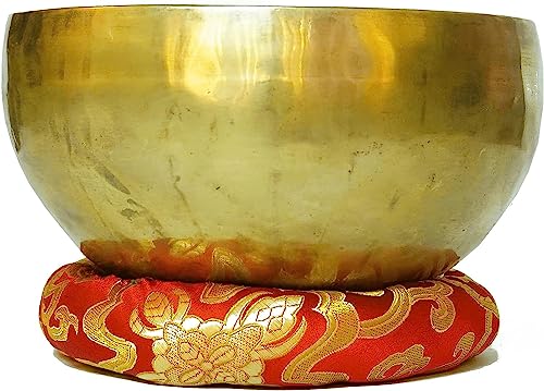 Tibetan Healing Singing Bowl - Handmade, For Meditation, Yoga, Sound Therapy, Spiritual Healing, Prayer, Mind and Body Relaxation, Good Wellbeing (12")