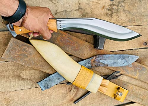 11" Afghan Official Issued Kukri - Standard Size Official Issued Blade - Traditional Hand Forged Full Tang - EGKH Factory Outlet in Nepal - Ready to use Outdoor Knives - Balance water tempered