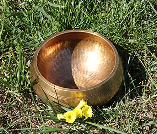 SANSKAR NEPAL Tibetan Singing Bowl Hand Hammered - 5.5 Inch - For Mediation, Yoga, Sound Therapy, Spiritual Healing, Prayer, Mind and Body Relaxation (5.5")