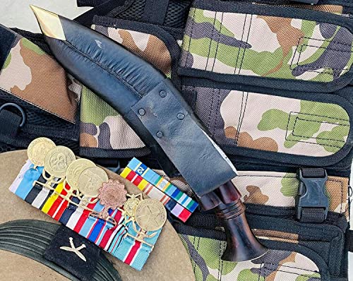 Service Kukri - 9" Nepal Police Official Issue Blade - Authentic Hand Forged EGKH Factory Outlet in Nepal - Ready to use Outdoor Knives - Balance water tempered Edge Khukuri